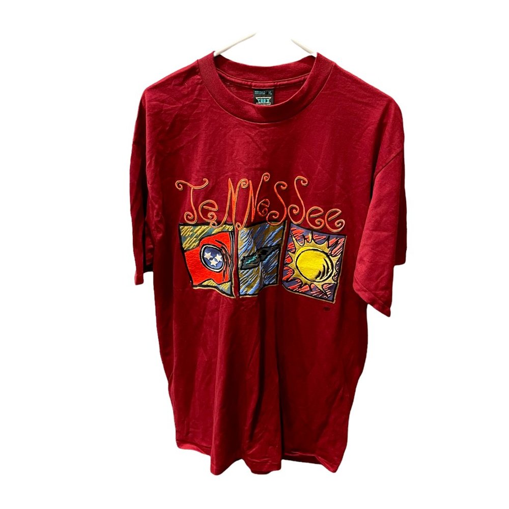 Vintage Tennessee Flag Icons T-Shirt Size XL Tees Unlimited USA